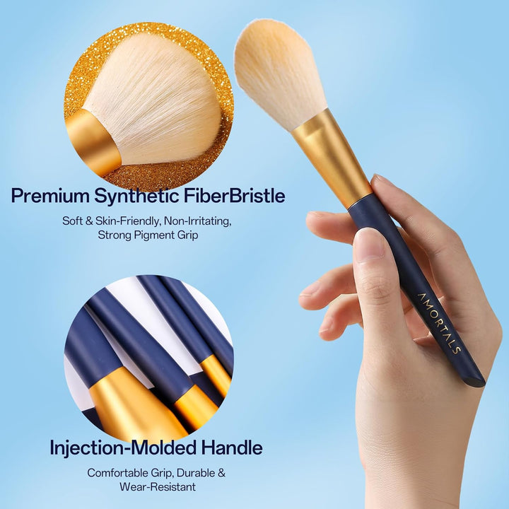 AMORTALS - Juego de brochas de maquillaje, 12 brochas de maquillaje...