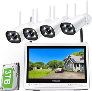 Cromorc Sistema de cámara de seguridad inalámbrica NVR expandible d...