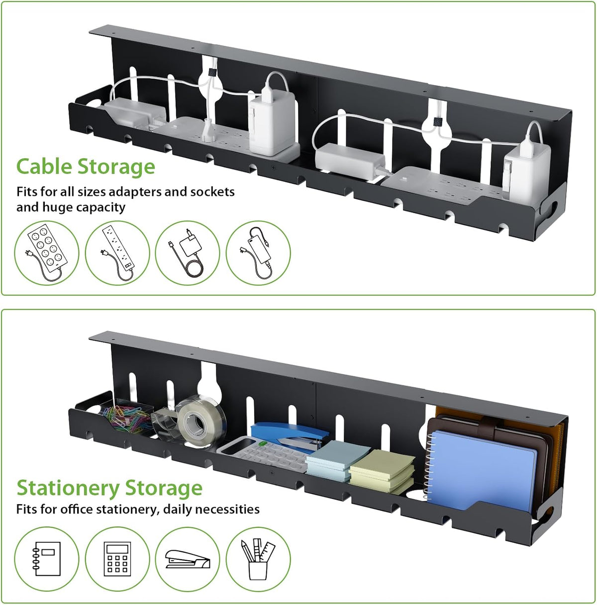 KEEGH Bandeja de organización de cables para debajo del escritorio, 32
