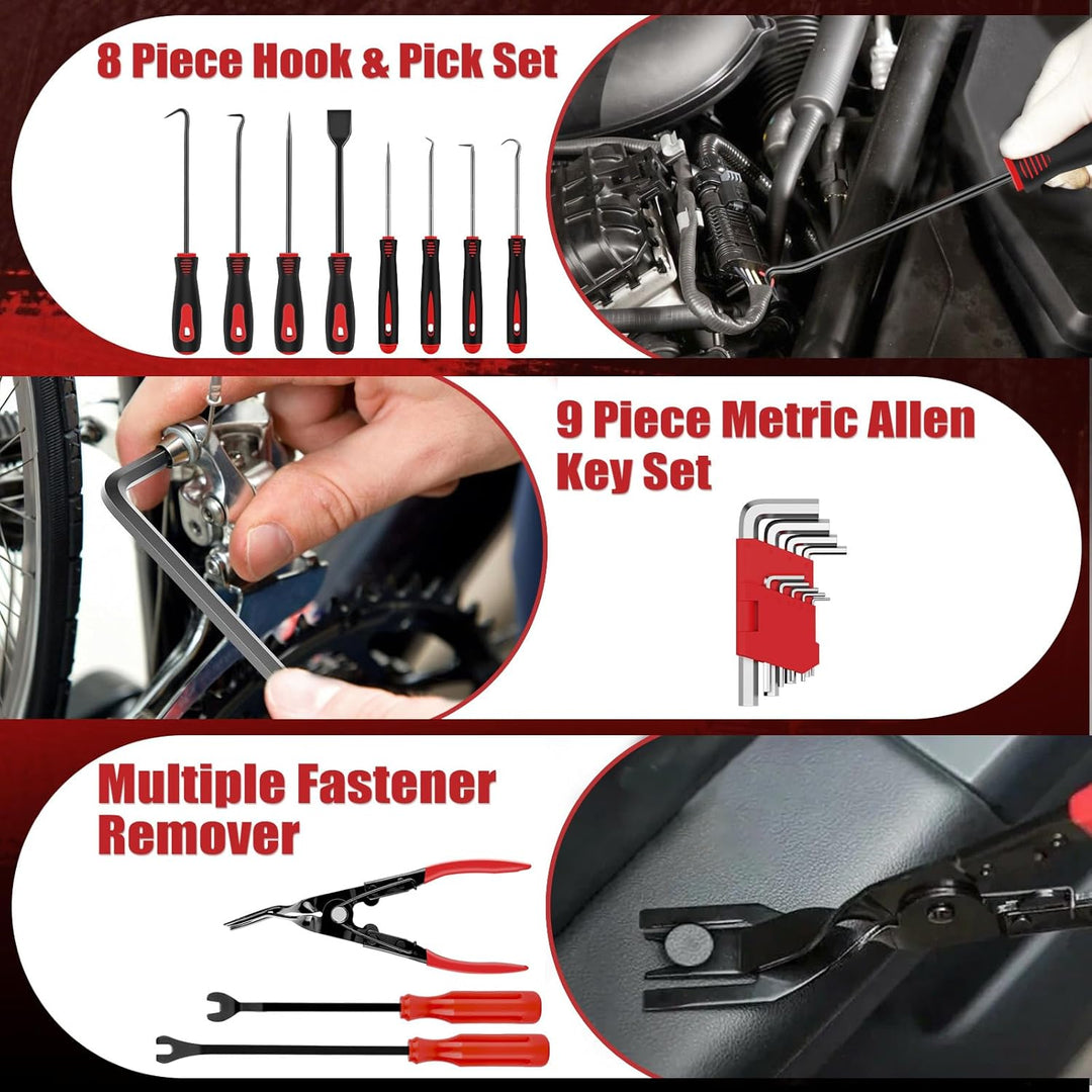 Sundpey Kit de herramientas para automóvil de 132 piezas, portátil,...