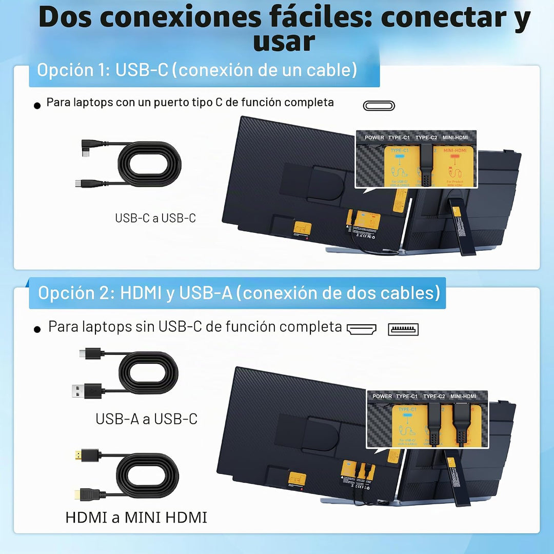 Extensor de pantalla para portátil mejorado, monitor portátil dual...