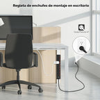 Regleta de alimentación resistente de 8 salidas con 8 interruptores