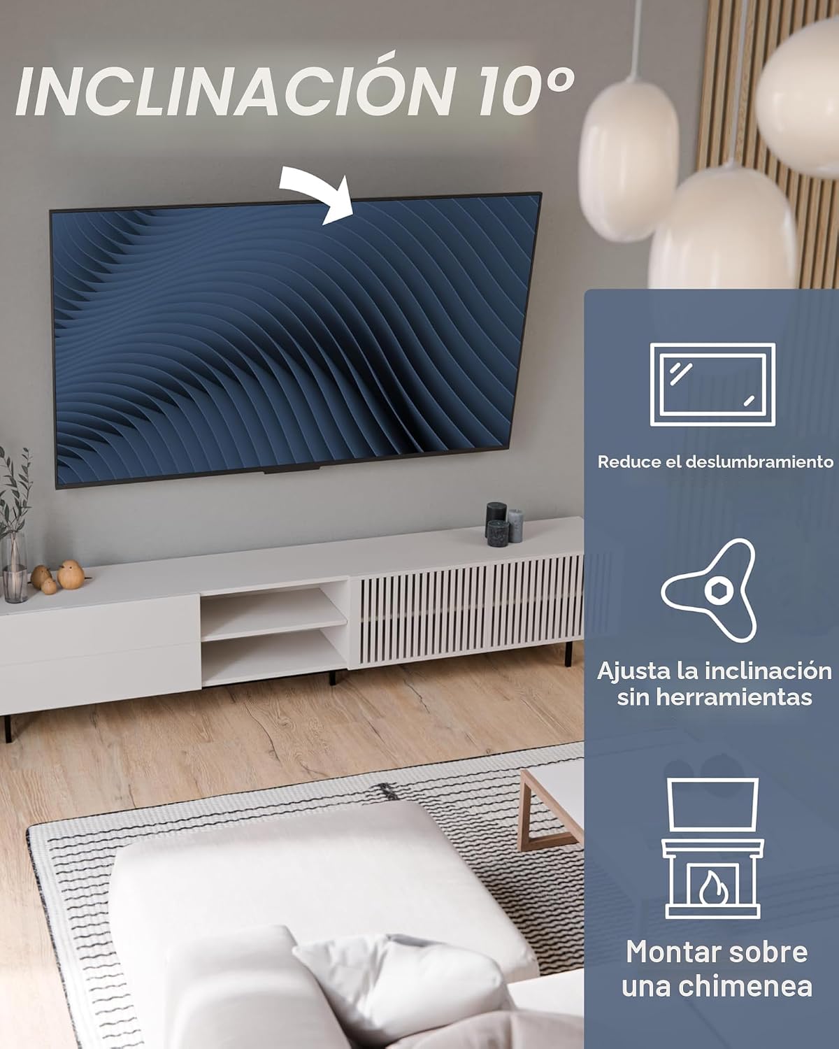 SANUS - Soporte de pared inclinable para televisores de 37 a 80 pulgadas de hasta 130 libras, con certificación UL