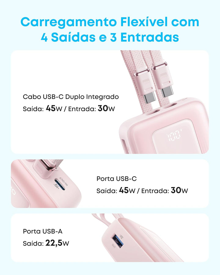 Anker Power Bank, Cargador Portátil Rápido de 20,000mAh 30W Máx con...
