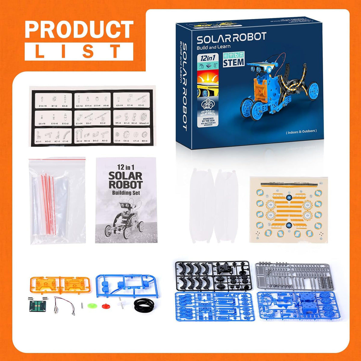 AESGOGO Kits de robot de energía solar STEM 12 en 1, juguetes para niños de 8 a 13 años, kit de construcción de robot educativo científico para niños, juego de experimentos de bricolaje, regalos de cumpleaños para niños de 8, 9, 10, 11, 12 años, niños y