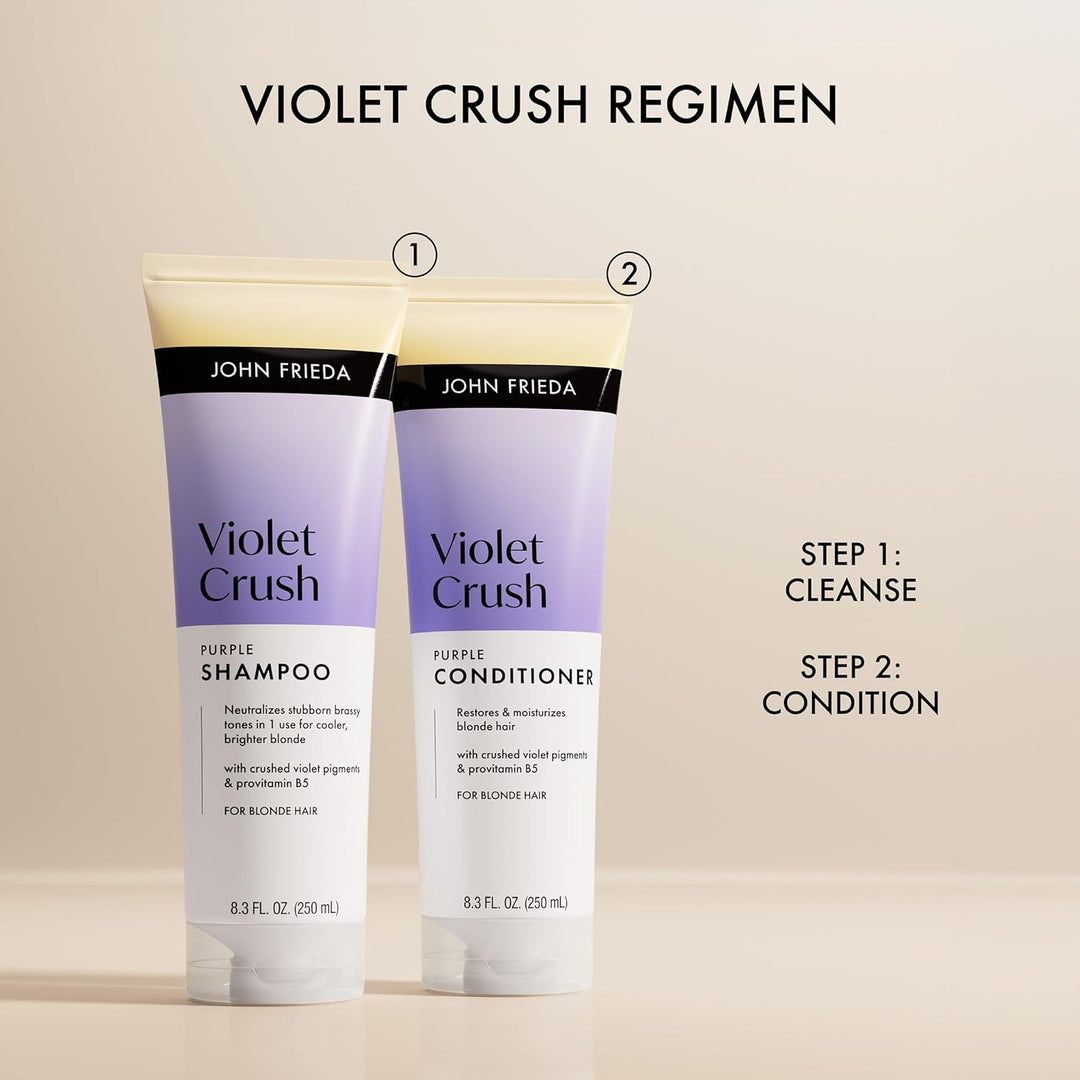 John Frieda Violet Crush - Paquete de champú y acondicionador morad...