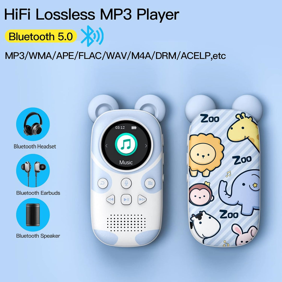 RUIZU - Reproductor MP3 Bluetooth de 64 GB para niños, reproductor...