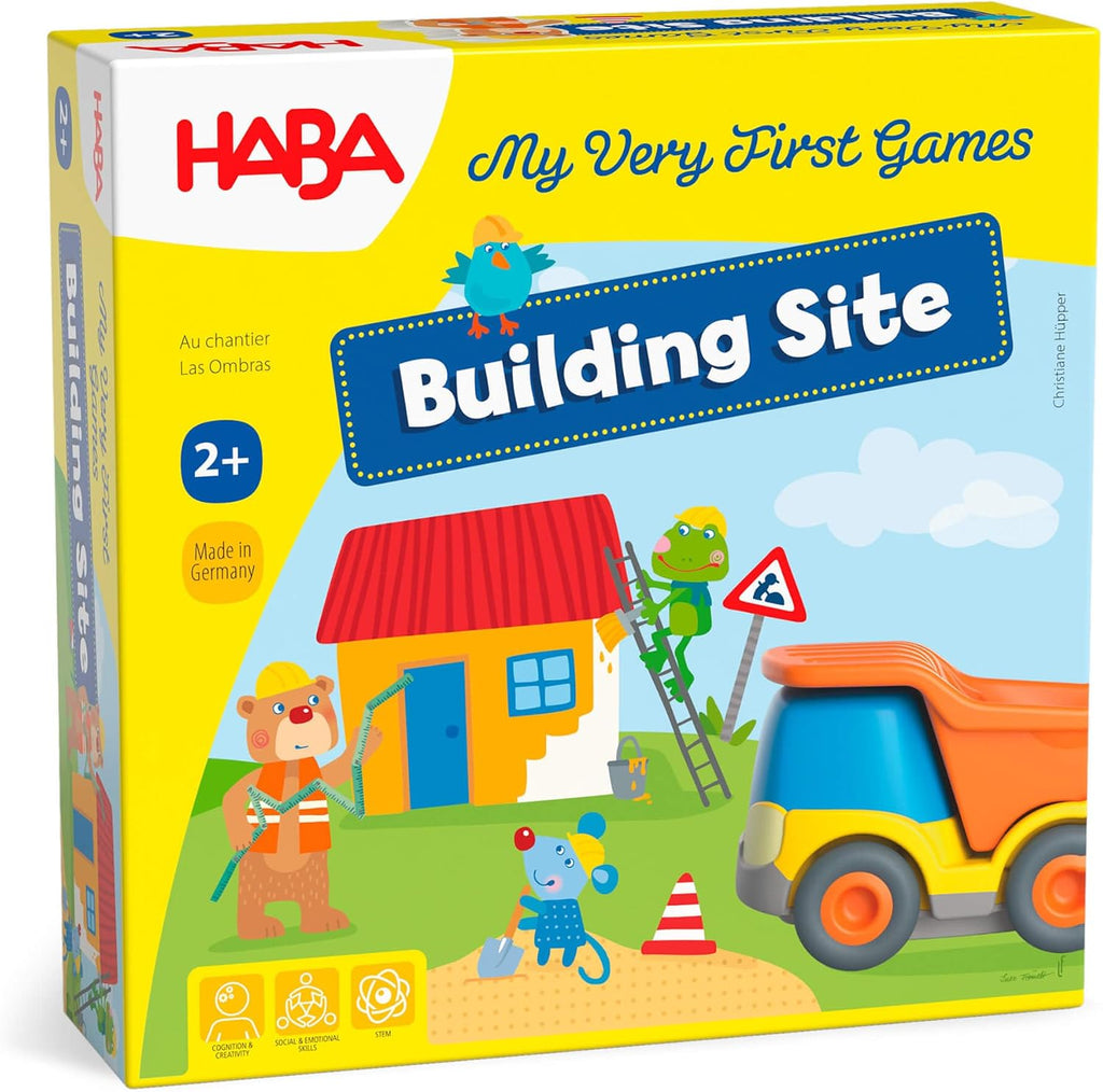 HABA My Very First Games Building Site, un juego de aprendizaje cooperativo para niños, actividades de aprendizaje y juegos para niños de más de 2 años con camión de juguete incluido