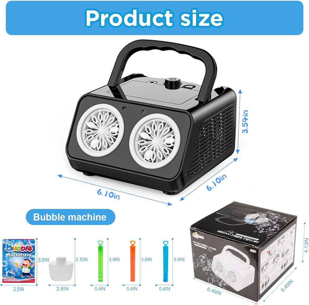 SHCKE Automatic Bubble Machine con 2 Fans,20000+ Bubbles/Min