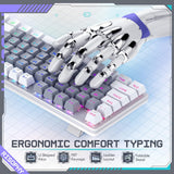 RisoPhy Teclado Mecánico Inalámbrico, Modo Triple 2.4G\/USB-C\/Blue...