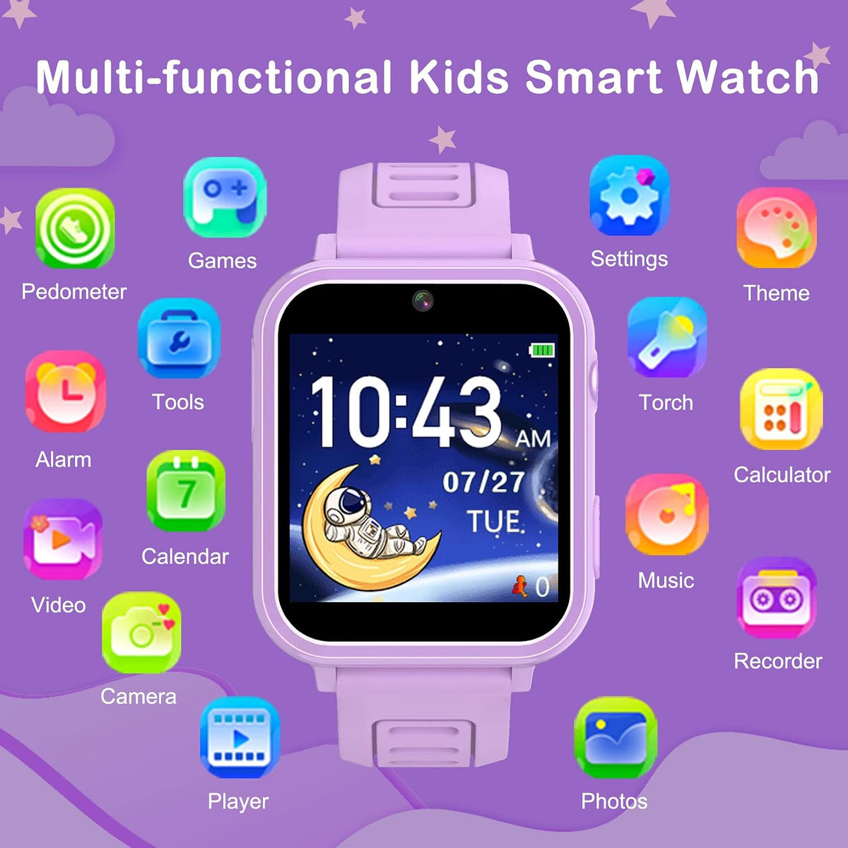 Relojes inteligentes para niños, regalos para niñas de 3 a 12 años