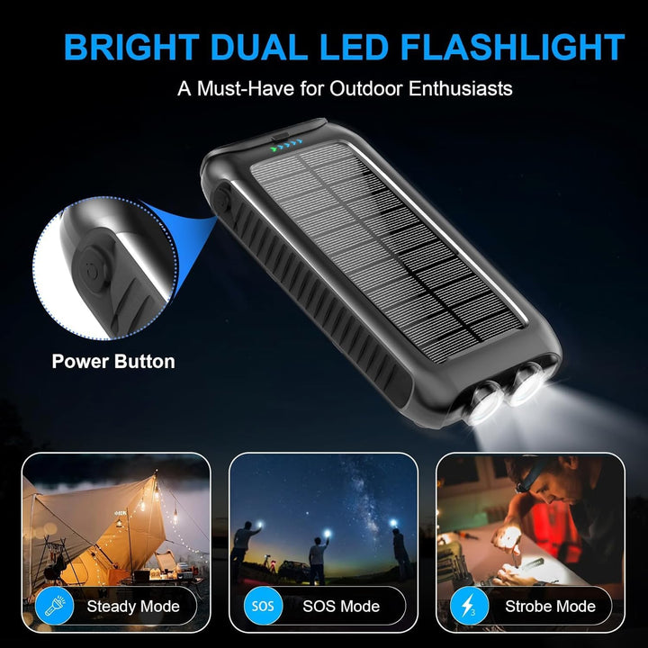 Kepswin Cargador solar-Power-Bank-49800mAh Cargador de teléfono sol...