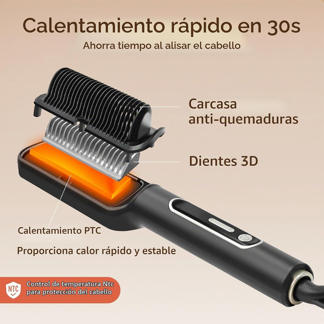 Cepillo profesional iónico para alisar el cabello con pantalla LED,...