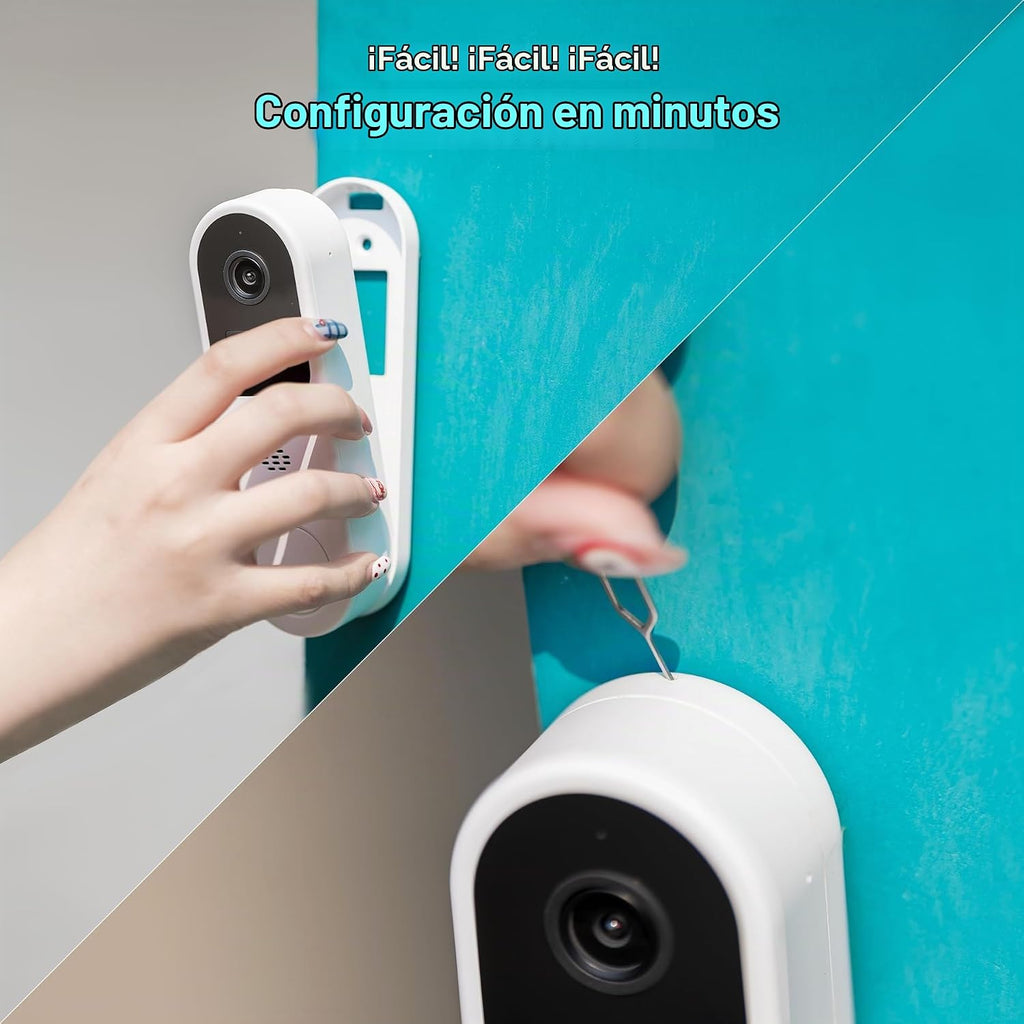 Vicohome 2G6B - Cámara de seguridad solar 2K y timbre de video inteligente DB3 2K con timbre, no necesita NVR, funciona con pilas, fácil de configurar, detección de movimiento, audio bidireccional