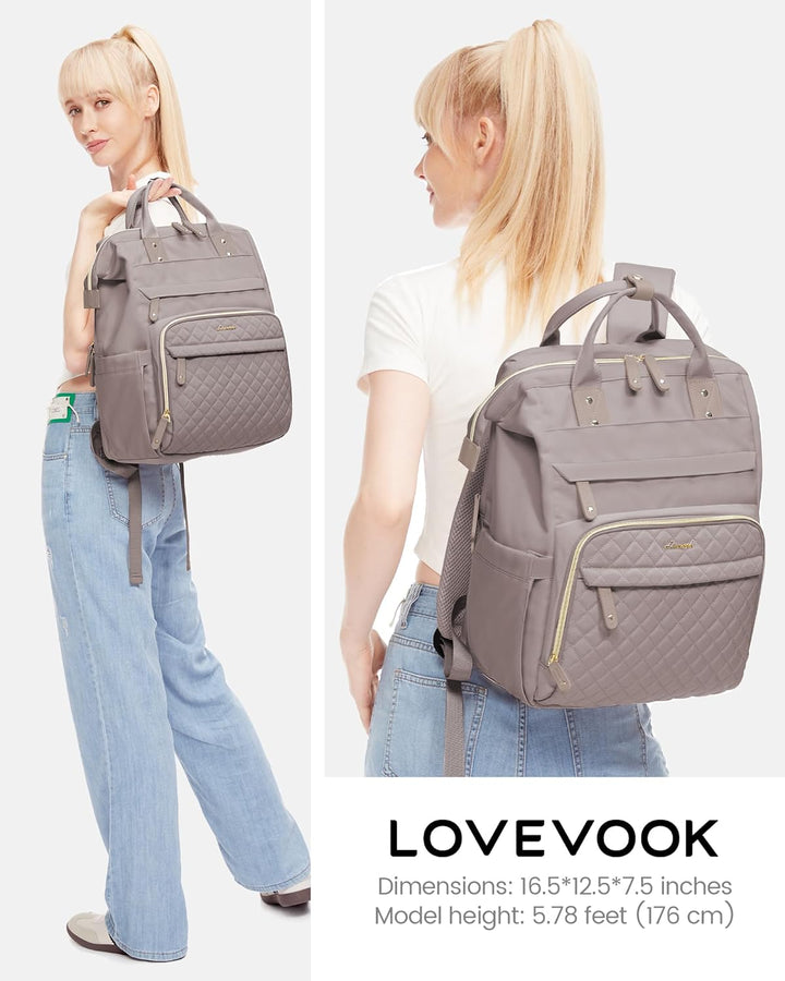 LOVEVOOK Mochila para laptop para mujer, 15.6 pulgadas, impermeable...
