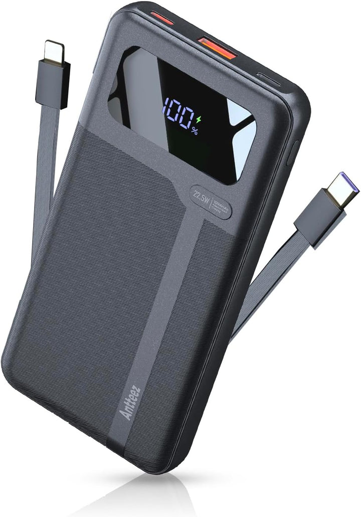 Antteez Cargador portátil de 10,000 mAh, cargador de batería de car...