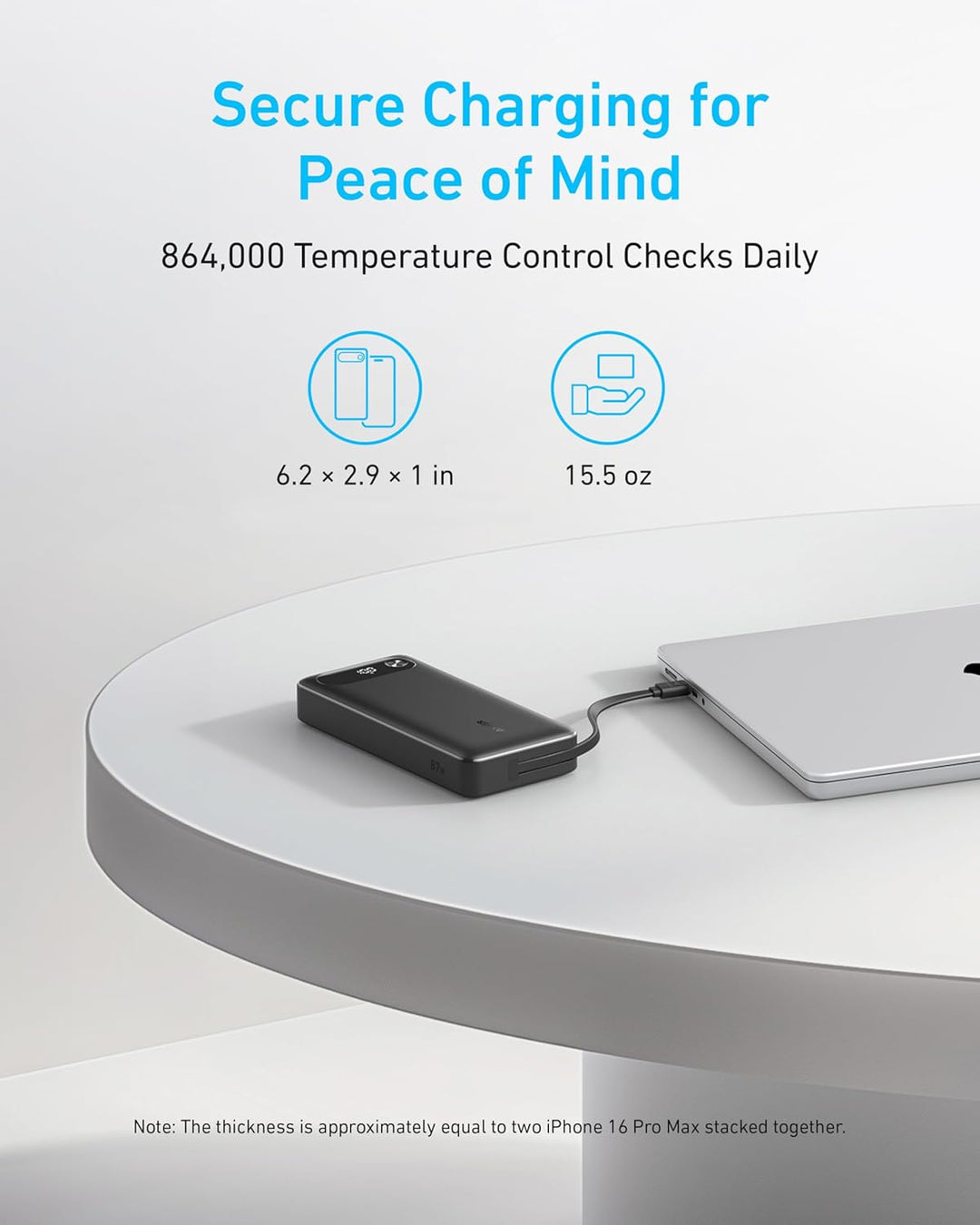 Anker Power Bank, cargador portátil esencial de viaje de 20,000 mAh...