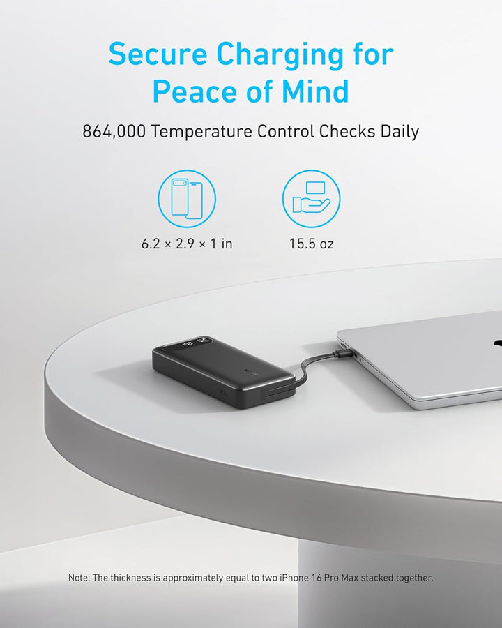 Anker Power Bank, cargador portátil esencial de viaje de 20,000 mAh...
