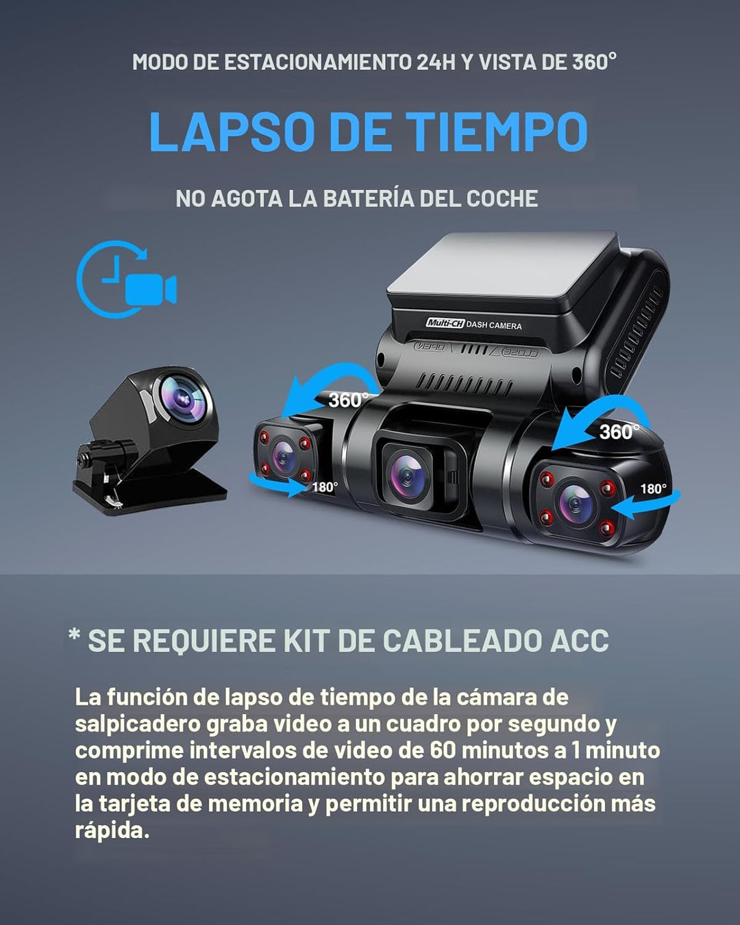 PRUVEEO - Cámara de salpicadero de 360 grados de vista 4