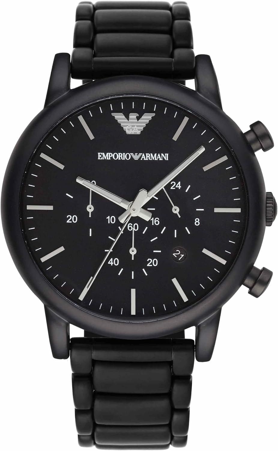 Emporio Armani Reloj para hombre, movimiento cronógrafo y caja de 1.811 in con correa de acero inoxidable, cuero o silicona
