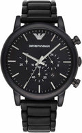 Emporio Armani Reloj para hombre, movimiento cronógrafo y caja de 1.811 in con correa de acero inoxidable, cuero o silicona