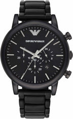 Emporio Armani Reloj para hombre, movimiento cronógrafo y caja de 1.811 in con correa de acero inoxidable, cuero o silicona