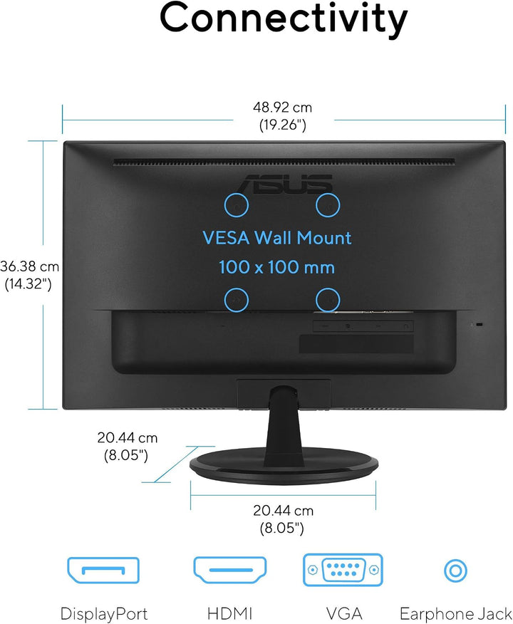 ASUS VP229Q - Monitor de 21.5 pulgadas (54.6 cm), 1080P Full HD, 75...
