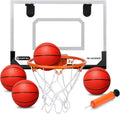 Aro de baloncesto más grande para interiores con borde grande de 9 pulgadas para niños y adultos, aro de baloncesto sobre la puerta para dormitorio con 3 gomas pequeñas de 6 pulgadas, juguete