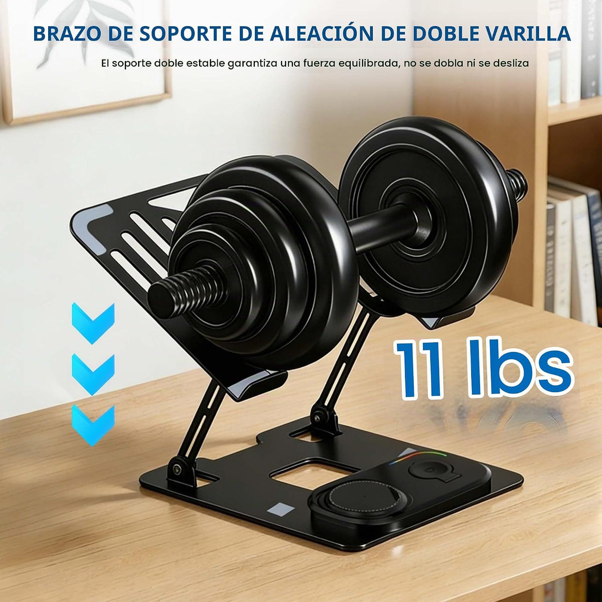 Soporte para portátil 5 en 1 para escritorio con base de estación