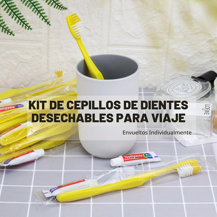 Xuezoioy Cepillos de dientes desechables con pasta de dientes, paqu...