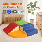 Juguetes de Escalada de Cuero PU Suave de 4 Piezas para Niños Pequeños, Bloques de Escalada de Espuma para Niños Pequeños, Conjunto de Juego para Bebés Estructuras de Escalada de Espuma para
