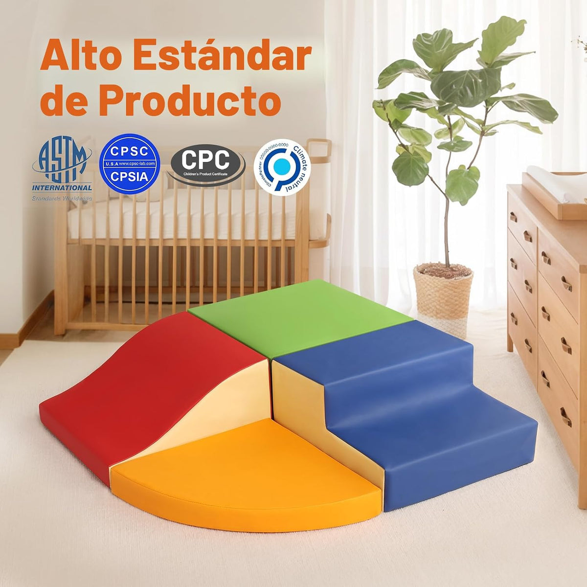 Juguetes de Escalada de Cuero PU Suave de 4 Piezas para Niños Pequeños, Bloques de Escalada de Espuma para Niños Pequeños, Conjunto de Juego para Bebés Estructuras de Escalada de Espuma para