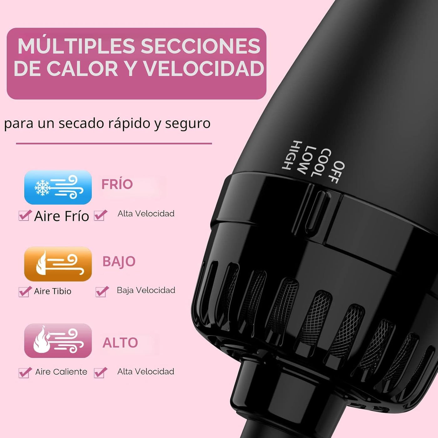 Cepillo secador de pelo de doble voltaje con estilizador antiencres...