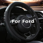 Yangday Funda de cuero para volante para Ford F150 F250 F350, 15.5-16 pulgadas Funda para volante de coche con partícula antideslizante de masaje (Negro)