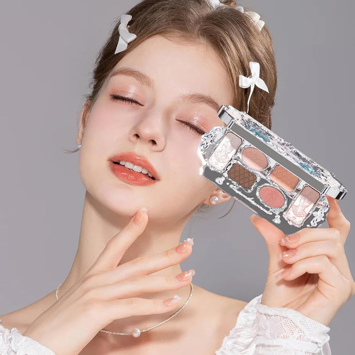 Flower Knows Swan Ballet Paleta de maquillaje de seis colores, pale...