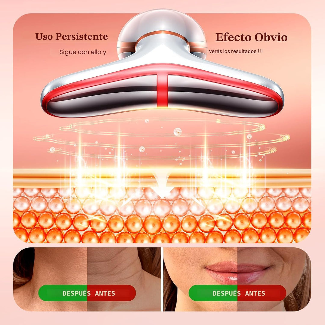 Pedete Masajeador Facial, Terapia de Luz Roja de 7 Colores para Ros...
