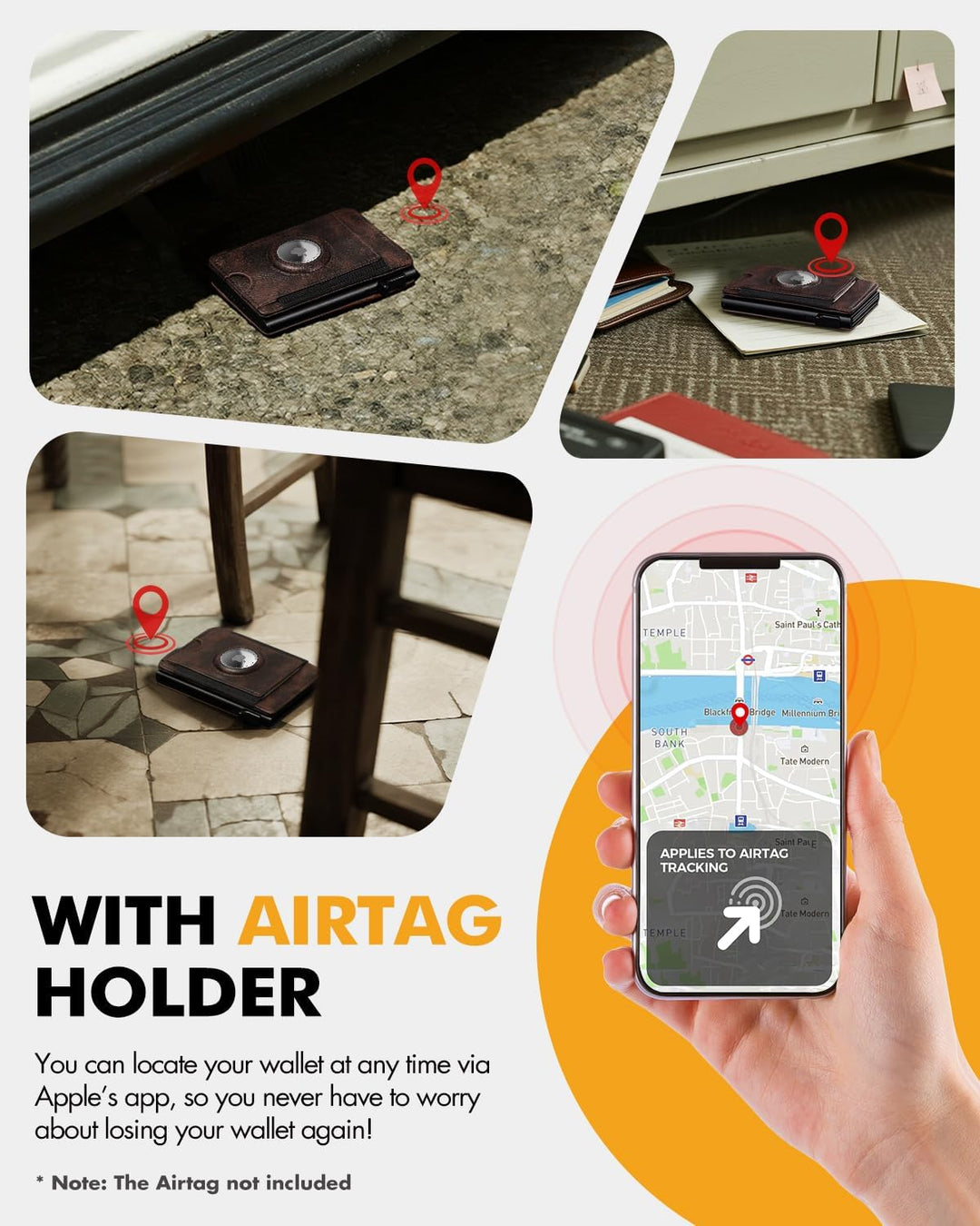 iwantit Cartera para bolsillo frontal para hombre: delgada con clip...