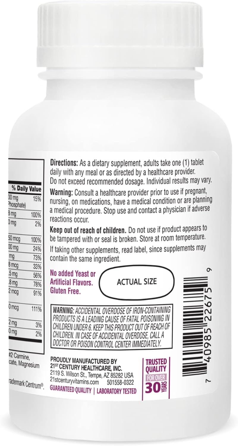 21st Century Sentry - Tabletas multivitamínicas para mujer, 120 uni...
