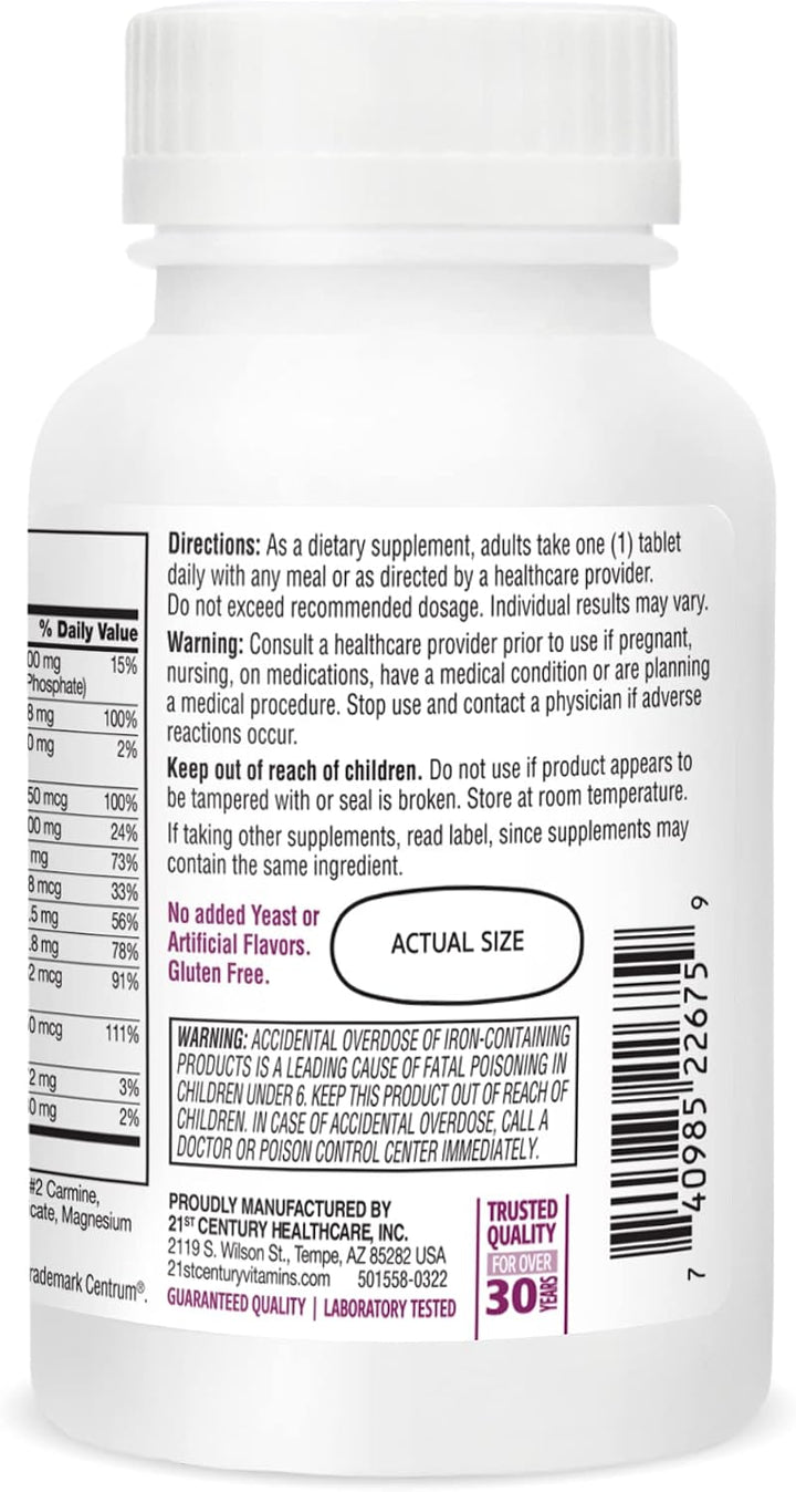21st Century Sentry - Tabletas multivitamínicas para mujer, 120 uni...