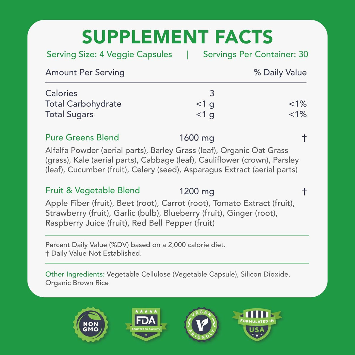 KaraMD Pure Nature, 20+ Whole Food Fruits, Greens & Vegetables, 30 Servings, 120 unidades
