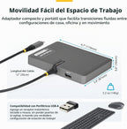 StarTech - Base para estación de trabajo USB-C a Quad HDMI 4K60, 140 W PD