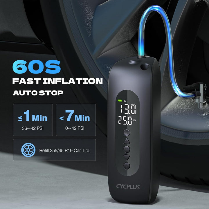 CYCPLUS Inflador de neumáticos, compresor de aire portátil, bomba d...
