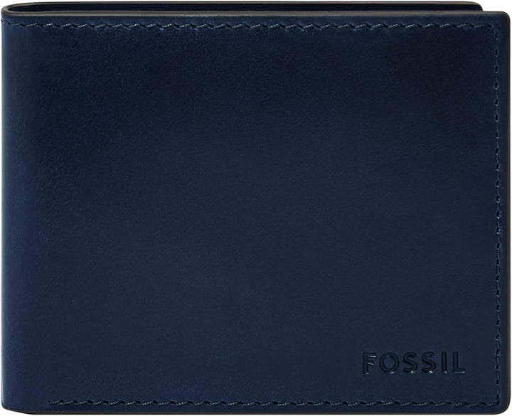 Cartera Fossil para hombre, de piel, plegable, con bloqueo RFID y v...