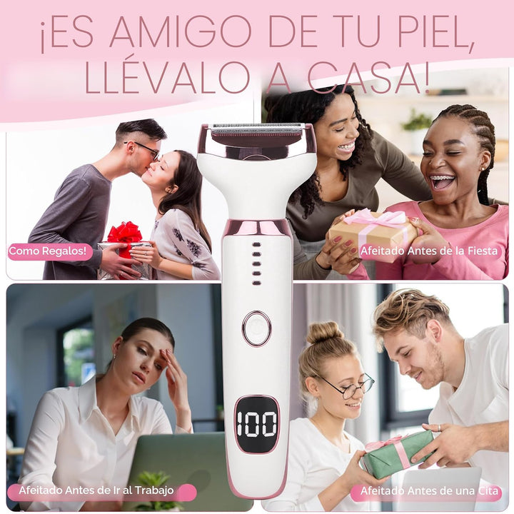 Beanify Maquinilla de afeitar eléctrica con pantalla LED para mujer...