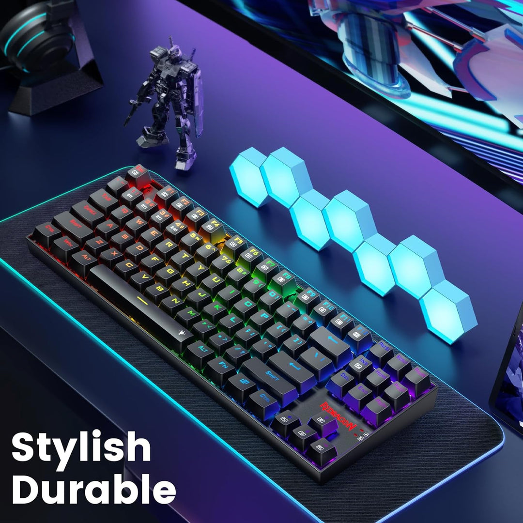 Redragon Teclado inalámbrico para juegos, teclado mecánico tri-modo...