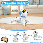 Dwi Dowellin Perro Robot para Niños de 8-12, Perros Robóticos Inteligentes con Control Remoto Mascota Cachorro Juguete Robótico, Juguetes Interactivos de Tocar Caminar y Hablar para Niños y Niñas
