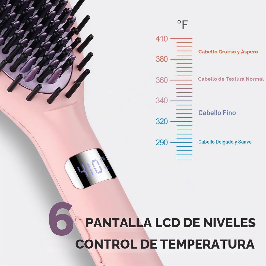 Rozamor - Cepillo iónico para alisar el cabello, cepillo alisador d...