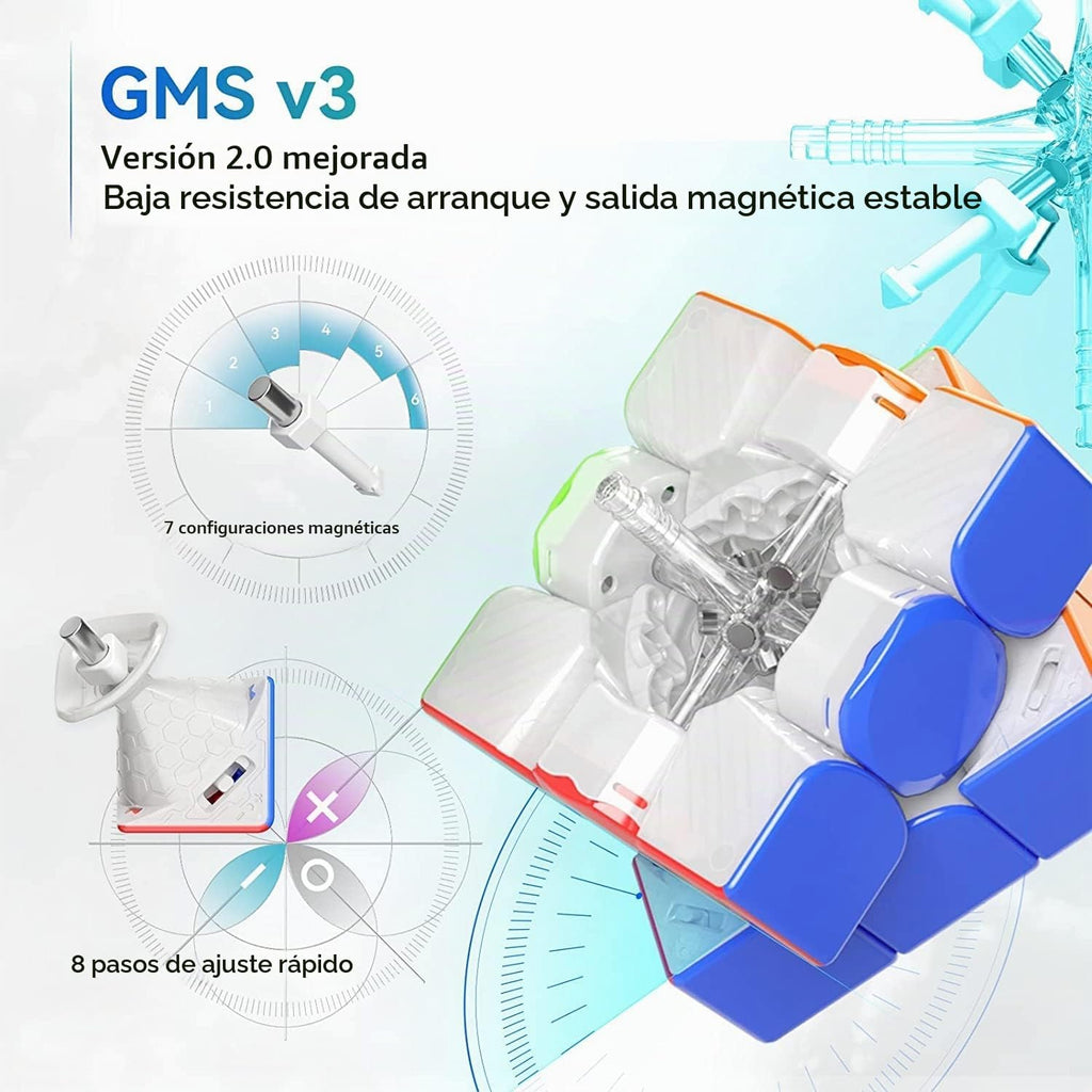 GAN 12 Maglev UV, Cubo de velocidad adhesivo 3x3 sin pegatinas Gans 56mm, cubo mágico de rompecabezas, juguetes para niños, adolescentes y adultos, regalos de cumpleaños y rellenos de calcetines
