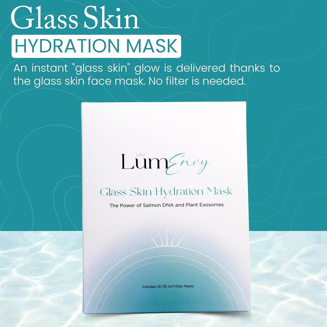 LúmEnvy - Máscara facial de vidrio para la piel, ADN de salmón (PDR...