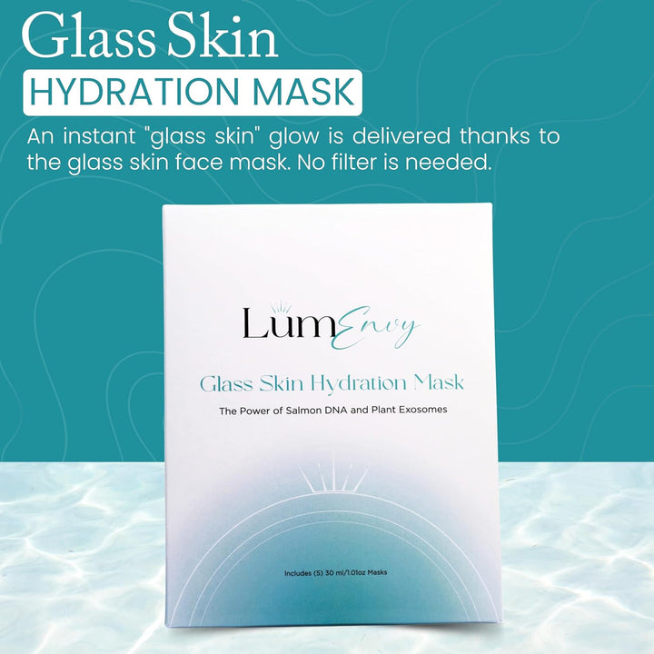 LúmEnvy - Máscara facial de vidrio para la piel, ADN de salmón (PDR...